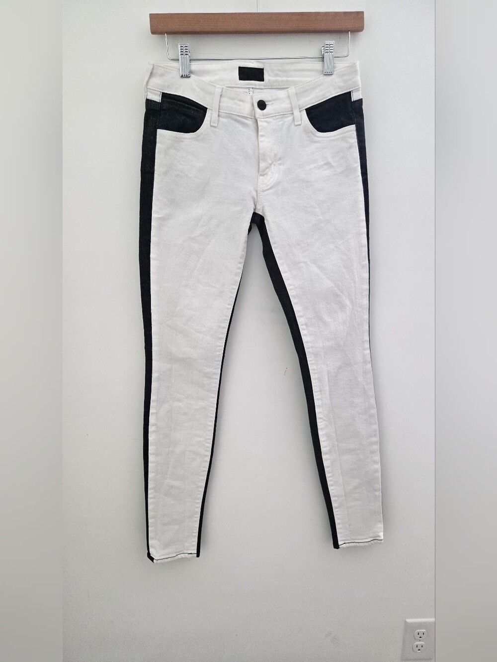 Koral Los Angeles Colorblock Skinny Jeans Black White 27